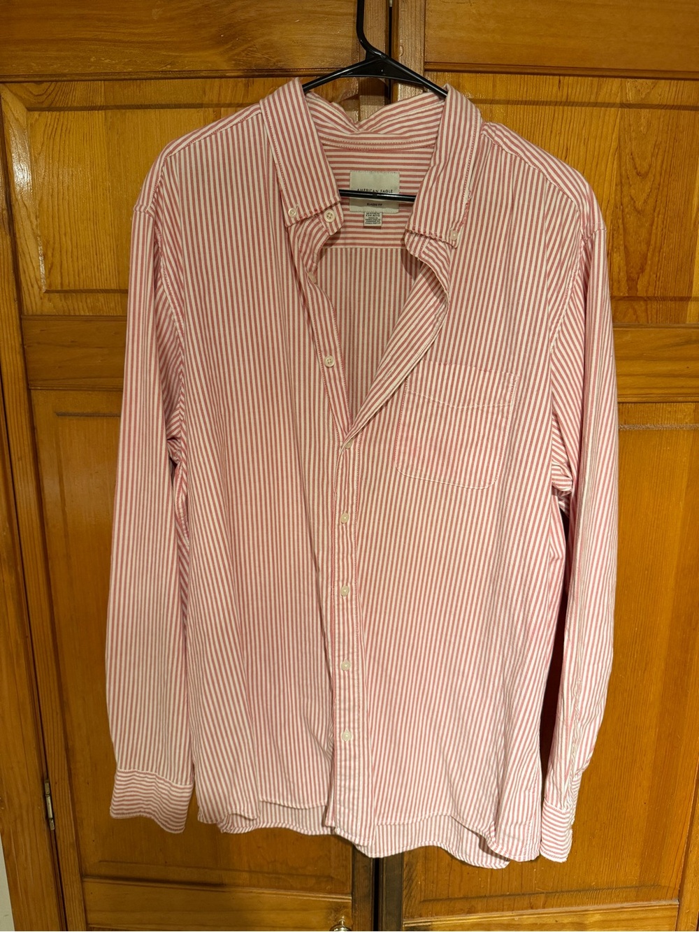 Men's Pink Stripe Cotton Button-Down Shirt